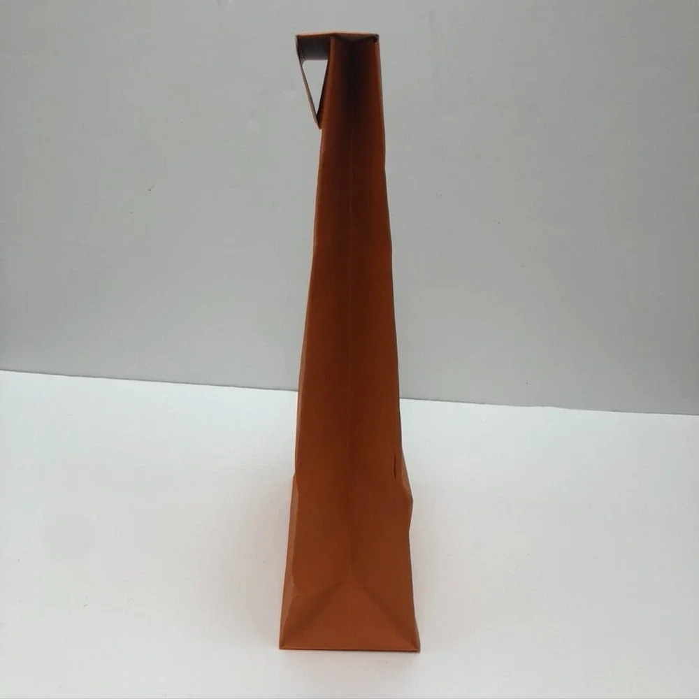 Hermes Authentic Orange Gift Paper Shopping Bag Medium Fold Top 10.5x16.25x4